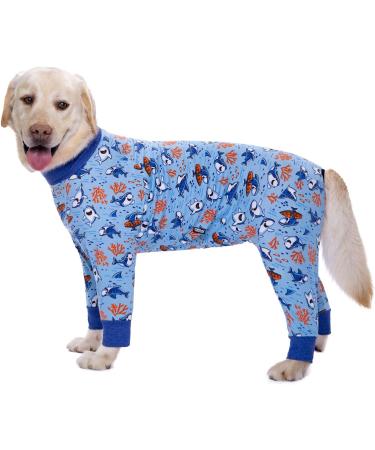 BT Bear 4XL Blue Shark Dog Onesie | Joint Protection Pajamas for Large Dogs - Buy Online on SooperMarket.com