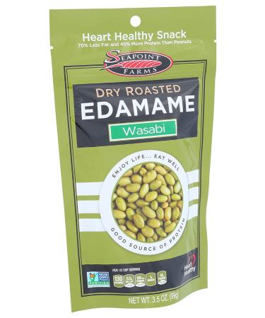 Seapoint Farms Dry Roasted Edamame Wasabi 3.5 Oz - Delicious and Spicy Snack - Buy Online on SooperMarket.com