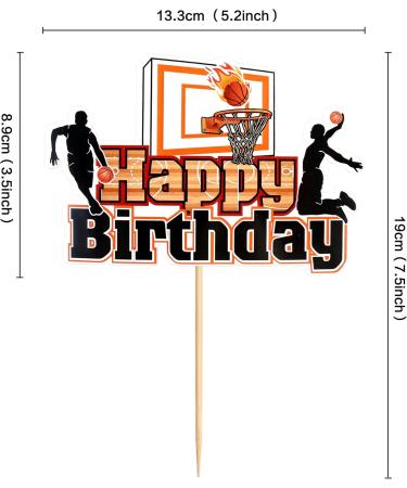 Basketball Cake Topper - Happy Birthday Shield | Sports Theme Decor for Young Girls - Buy Online on SooperMarket.com