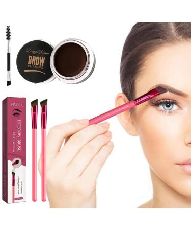 4D Multi Functional Eyebrow Brush  Eye Brow Concealer Contour Brush  Hair Stroke Brow Stamp Brush  Angled Eyebrow Brush and Eyebrow cream Set Concealer Contour Professional Eyebrow Brush