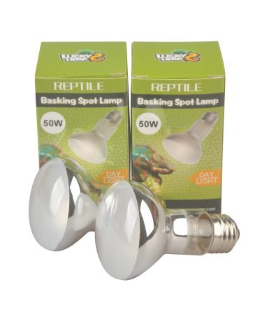 LUCKY HERP Reptile Basking Spot Lamp Heat Bulb 2-Pack (50-watt) 50 Watts