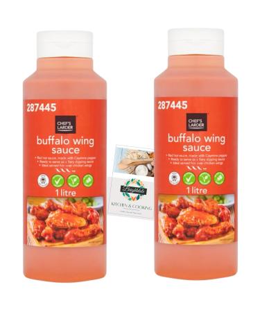 Hot Sauce Bundle with Chef's Larder Buffalo Wing Sauce 1 Litre 2 Pack + Brightdale Kitchen Booklet
