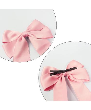 2 Pack Bow Hair Clips Pink Hair Bows for Women Girls Large Bow Clips Hair Barrette Hair Accessories - Buy Online on SooperMarket.com