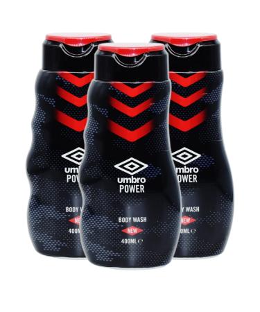 3x Umbro Power Body Wash - 400ml - (With A Free Fridge Magnet)