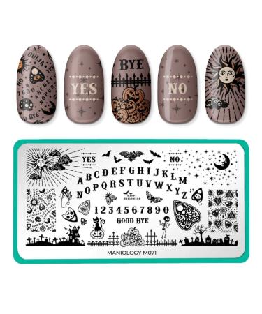 Maniology The Spirit Speaks (M071) Nail Stamping Plate Ouija Board Letters and Numbers Spooky Halloween Manicure