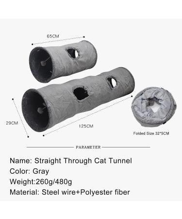 Gecheer Large Suede Cat Tunnel Toy with Self-Entertaining Ball - Foldable Peekaboo Tunnel for Indoor Cats and Rabbits - 65 * 29cm - Buy Online on SooperMarket.com