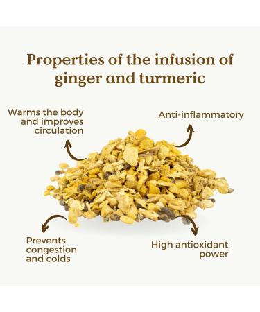 Ginger Turmeric Tea Organic 100g (50 Cups) | Intense Flavour 98% Ginger 1% Turmeric and Cardamom REPLANTEA - Buy Online on SooperMarket.com
