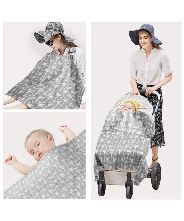 Yoofoss Silent Scarf & Cotton Shut-Up Apron - Multi-Purpose Breastfeeding Cover Privacy Screen & Nut Cover Cloth (100x65 cm Gray) - International Shipping Available - Buy Online on SooperMarket.com
