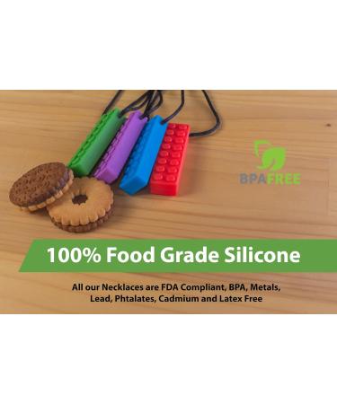Tilcare Chew Chew Chew Sensory Chewing Necklace - Durable Silicone Chew Toys for Kids & Adults with Autism - 5-Pack Biting Necklace for Boys & Girls - Buy Online on SooperMarket.com