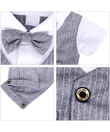 AmzBarley Baby Boys Gentlemans Tuxedo Romper Suit | Grey | 3-4 Years - Buy Online on SooperMarket.com