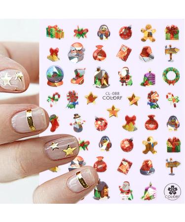 JMEOWIO 12 Sheets Christmas Nail Art Stickers Decals Self-Adhesive Snowflake Xmas Winter Holiday Deer Nail Supplies Nail Art Design Decoration Accessories - Buy Online on SooperMarket.com