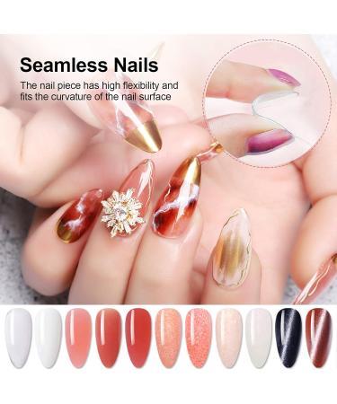 Kalolary 120Pcs Clear Dual Nail System - MOOLD ACYLL Stiletto Nail Extension Tips for Nail Art | 12 Sizes with Scale for Perfect Manicure - Buy Online on SooperMarket.com