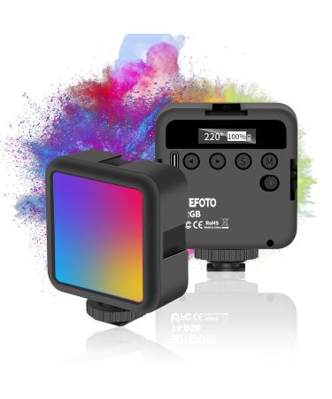 Sutefoto RGB Video Lights, 360 Full Color Portable LED Camera Light, 3 Cold Shoe, Photography Lighting 2500-9000K Dimmable LED Panel Lamp w LCD Display Mini Camera Light.