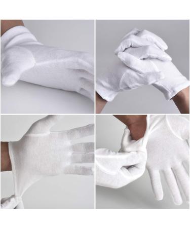 100% Cotton Gloves - 6 Pairs White Moisturizing Gloves for Women | Eczema Relief & SPA Use - Ideal for Jewelry Inspection & Archival Work - One Size Fits All - Buy Online on SooperMarket.com