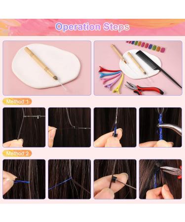 Xinzistar 14 Colors 2800 Strands Hair Tinsel Extension Kit Holographic Sparkle Hair Glitter Strands Rainbow Coloured Hair Extensions Fairy Dazzle Hair Extension for Festival Women Girls Kids Party - Buy Online on SooperMarket.com