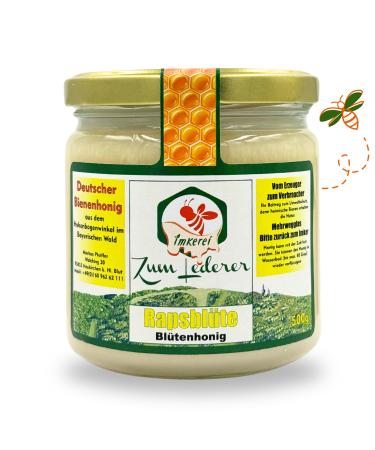 German rapeseed - honey sweet spread from the Familie Beekei Zum Lederer - 500 g honey from the nectar of Bavarian rapeseed blossoms - honey without additives directly from the beekeeper rapeseed 500 g (1 Pack)