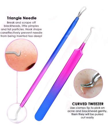 Pimple Popper Tool 7PCs Spot Popper Comedone Blackhead Remover Kits with Curved Tweezers and Pimple Popper Spot Remover for Facial Skin 7 Count (Pack of 1) - Buy Online on SooperMarket.com