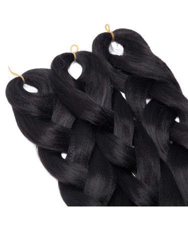 Shop Tess 41 Jumbo Braids Extensions - 5PCs 165g Synthetic Crochet Hair (Black) - International Shipping Available - Buy Online on SooperMarket.com