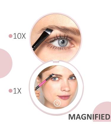 HEYISSU Lighted Compact Mirror 1x/10x Magnification - Travel Makeup Mirror with Light for Purses - Buy Online on SooperMarket.com