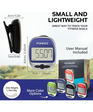 PINGKO Portable LCD Pedometer for Jogging, Hiking, Running & Walking - Blue | Step Counter with Calorie Burn Tracker - Buy Online on SooperMarket.com