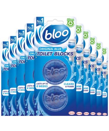 Bloo In Cistern Twin Blocks Blue Original with Long Lasting Anti-Limescale Cleaning Foaming & Blue Water 10 x 2 Pack 20 Count (Pack of 1)