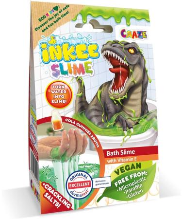 Inke Bath Slime Dino Set - 10x100g Neon Green Bathing Powder with Vitamin E & Cola Aroma - Gigantic Glibber Mucus Fun for Kids - Buy Online on SooperMarket.com