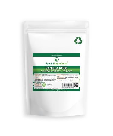 Special Ingredients Vanilla Bean Pods x10 Grade A Bourbon Variety Premium Quality Extra Large 16cm Plus Vegan Non GMO - Recyclable Pouch