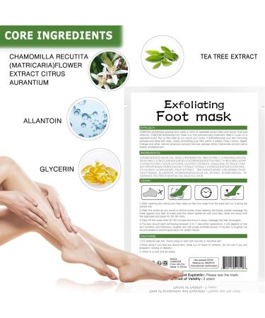 5 Pairs Foot Peel Mask Tea Tree Foot Exfoliating Mask Socks Calluses Remover Dead Skin Moisturizing Feet Peeling Mask for Dry Skin Cracked Heels Foot SPA Socks for Women and Men - Buy Online on SooperMarket.com