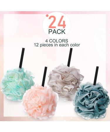 24 Pcs Soft Net Body Scrubber Sponge Balls - Bath Shower Loofahs Bulk for Kids, Men, and Women - Buy Online on SooperMarket.com