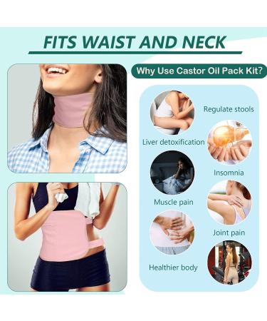 Reusable Bio-Ribinus Oil Pack Set | Double-Layer Castor Oil Wraps for Waist & Neck | Washable Pink Castor Oil Packs - International Shipping Available - Buy Online on SooperMarket.com