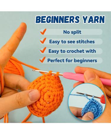 HEJIN Crochet Kit for Beginners - 6 PCS Animal Kit with Video Tutorials, Yarn, Eyes, Stuffing, Hook - Perfect Gift for Kids & Adults - Buy Online on SooperMarket.com