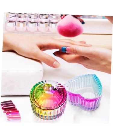 Beavorty 10 Pcs colorful crystal cup acrylic nails glass storage bowl glass bowls monomer dishes with lids nail art cup colored glass monomer acrylic nail liquid nail brush manicure - Buy Online on SooperMarket.com