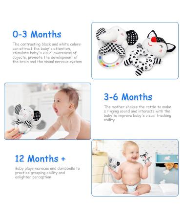 Shop Ballery 2-Piece Baby Rattles | Soft Plush Toys for 0-6 Months | Perfect Gripping & Rattling Fun - Buy Online on SooperMarket.com