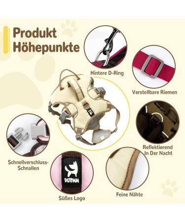 Buy Multi-Purpose Dog Harness with Leash Set - Outbreak-Proof & Anti-Train for Small to Medium Dogs (Beige M) - International Shipping Available - Buy Online on SooperMarket.com
