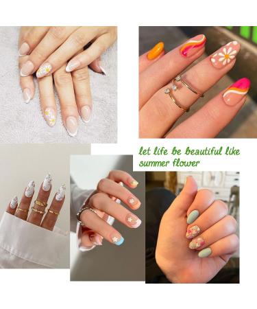 5D Embossed Spring Daisy Nail Art Stickers - Self-Adhesive White Yellow Flower Decals - Buy Online on SooperMarket.com
