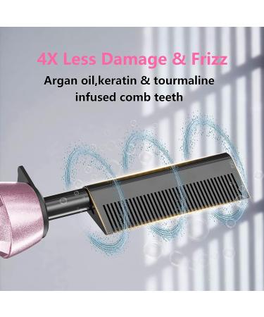 Dan Technology 500 High Heat Hot Comb Hair Straightener - Pink Dual Voltage Adjustable Temperature Electric Straightening Comb for Wigs - Professional Pressing Comb for African American Hair - Buy Online on SooperMarket.com