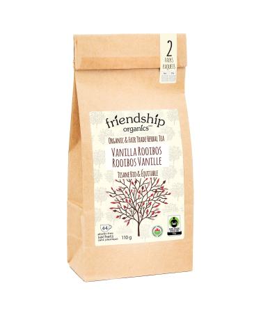 Friendship Organics Vanilla Rooibos Tea Bags Organic and Fair Trade Herbal 44 count 44 Count (Pack of 1)