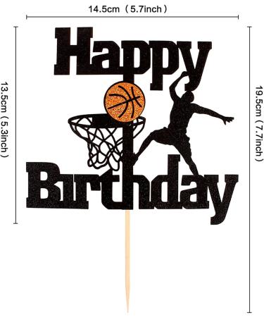Blumomon Basketball Cake Decoration - 1 Piece Happy Birthday Shield Attachment for Sports Theme Party - Perfect for Young Girls - Buy Online on SooperMarket.com