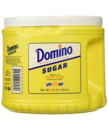 Domino Sugar, Granulated, 4LB Canister 4 Pound (Pack of 1)