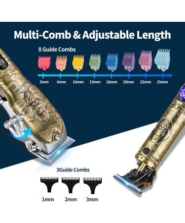 Vsmooth Professional Zero Gapped Hair Clippers for Men - Cordless Barber Clippers Electric Grooming Kit in Gold - Buy Online on SooperMarket.com