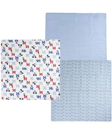 ARTESANIA CERDA Mickey Mouse Baby Boy's Muslin Neck Scarf Blue & Red (70x70 cm) - Buy Online on SooperMarket.com