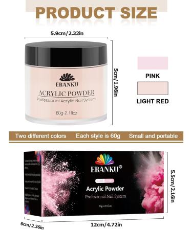 EBANKU Pink Nude Acrylic Powder Set 2 Colors Acrylic Nail Powder Professional Acrylic Powder for Nail Acrylic Extension Nail Carving Long-Lasting No Nail Lamp Needed - Buy Online on SooperMarket.com