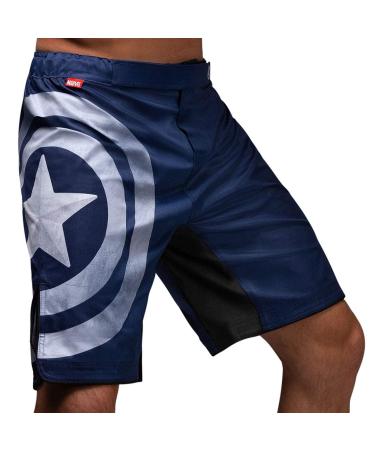 Hayabusa Mens Marvel Hero Elite BJJ Fight Shorts Large Blue