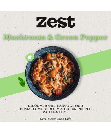 Zest Tomato Mushroom and Green Pepper Pasta Sauce 340g Vegan Dairy & Gluten Free Plant Based No Added Sugar - Buy Online on SooperMarket.com