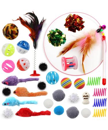 QUOZUO 32 Pieces Cat Toys Cat Toys Variety Pack for Cats Kitty