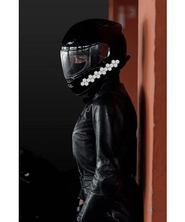 Biomar Labs Hexagon Reflective Stickers Set - 71 Self-Adhesive Bike Safety Reflectors (Black) - Premium Reflex Film for Enhanced Visibility - Buy Online on SooperMarket.com