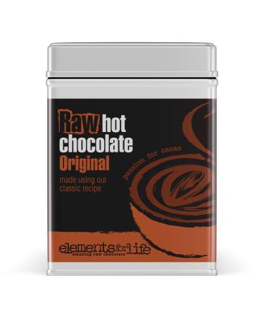 Premium Vegan Raw Hot Chocolate Cocoa Powder | Original Chocolate flavour | Criollo Raw Cacao & Coconut Blossom Sugar | Dairy Free Soya free and Gluten Free | 1 x 175g Tin Can