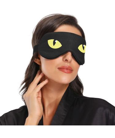 Haskirky Light Blocking Eye Mask - Adjustable Unisex Travel Eye Mask for Deep Sleep and Meditation - Yellow - Buy Online on SooperMarket.com