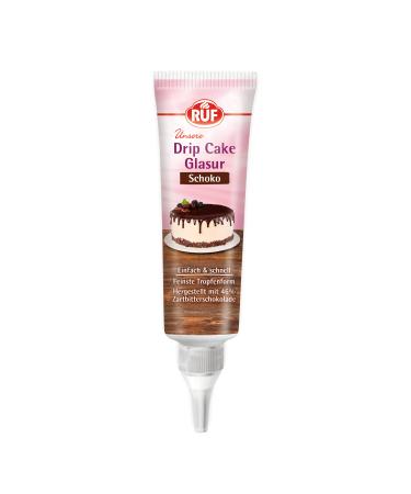 Ruf Drip Cake Glasur Schoko chocolate glaze in the tube for glazing drop cakes naked cakes cupcakes & tarts gluten-free 1 x 125g 125 g (1 Pack) chocolate