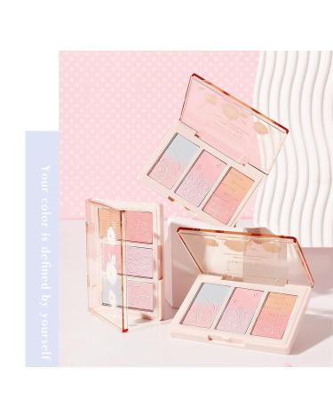 HOSAILY 3 Colors Blush Palette - Waterproof, Long Lasting Matte & Shimmer Highlighter - 0.50 oz (Pack of 2) - Buy Online on SooperMarket.com
